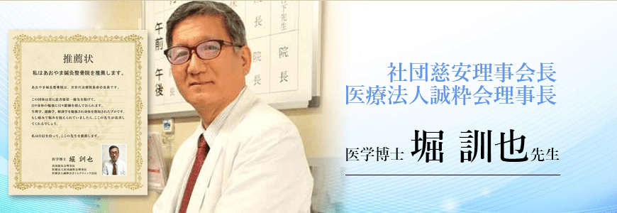 社団慈安理事会長医療法人誠粋会理事長医学博士 堀 訓也先生